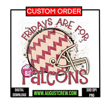 Load image into Gallery viewer, Retro Helmet| Custom| Fridays are for| School Spirit| Digital Download