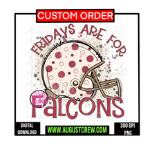Load image into Gallery viewer, Retro Helmet| Custom| Fridays are for| School Spirit| Digital Download