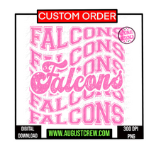 Load image into Gallery viewer, Pink Stacked | Breast Cancer| October| Retro| Mascot| School Spirit | Custom