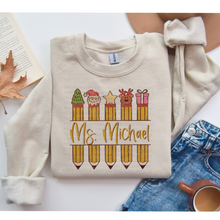 Load image into Gallery viewer, Teacher Pencils | Custom Name| Retro|  Christmas|