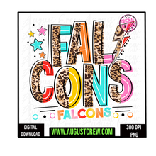 Load image into Gallery viewer, Leopard Lines | school mascot| Falcons| digital