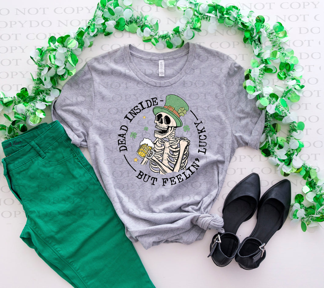 Dead Inside | St. Patrick's Day | Grey TShirt