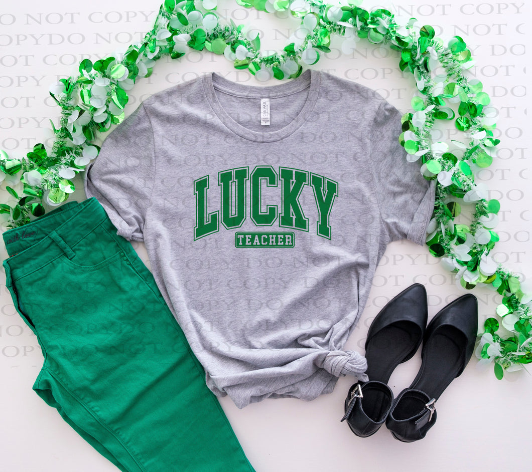 Lucky Teacher | St. Patrick's Day | Grey TShirt