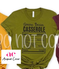 Load image into Gallery viewer, Green Bean Casserole | Thanksgiving | Nurtiron Facts |T-Shirt