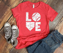 Load image into Gallery viewer, Love Baseball | White Design | T-Shirt