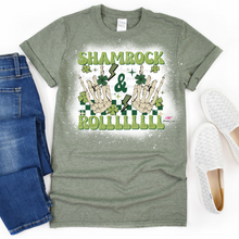 Load image into Gallery viewer, Shamrock & Roll | St. Patricks Day|   Bleached Sweatshirt OR T shirt