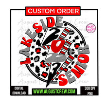 Load image into Gallery viewer, CUSTOM LISTING Senior| Lighting Bolt|   Mascot | School Spirit