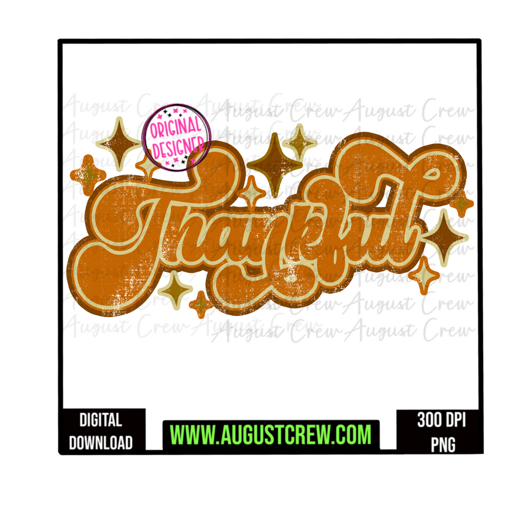 Thankful| Retro|  Digital Download