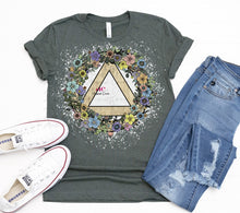 Load image into Gallery viewer, Flower Circle Triangle | Bleached Stitch | T shirt
