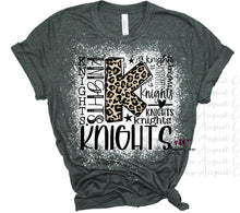 Load image into Gallery viewer, Knights Typography  | School Spirit | T-Shirt | Bleached