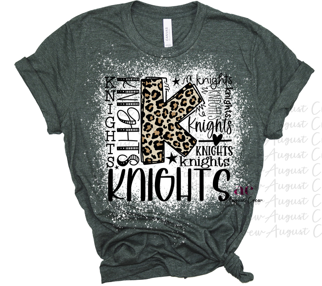 Knights Typography  | School Spirit | T-Shirt | Bleached