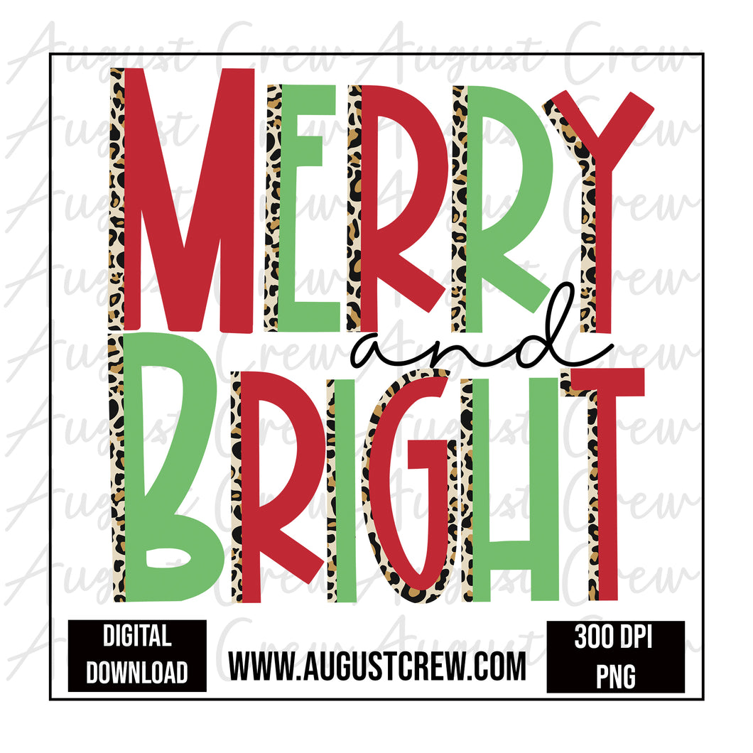 Merry and Bright| Leopard| Chritmas| Digital Download