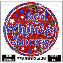 Load image into Gallery viewer, Red White and Boozy| Circle| Leopard| Memorial Day| July 4th| Independence Day| Digital Download
