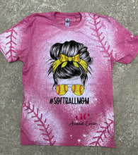 Load image into Gallery viewer, SoftBall Mom| Bleached Stitch |  T shirt