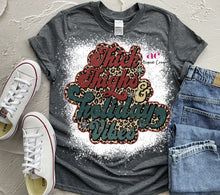 Load image into Gallery viewer, Thick Thighs & Holiday Vibes| Leopard| T shirt (Bleached)