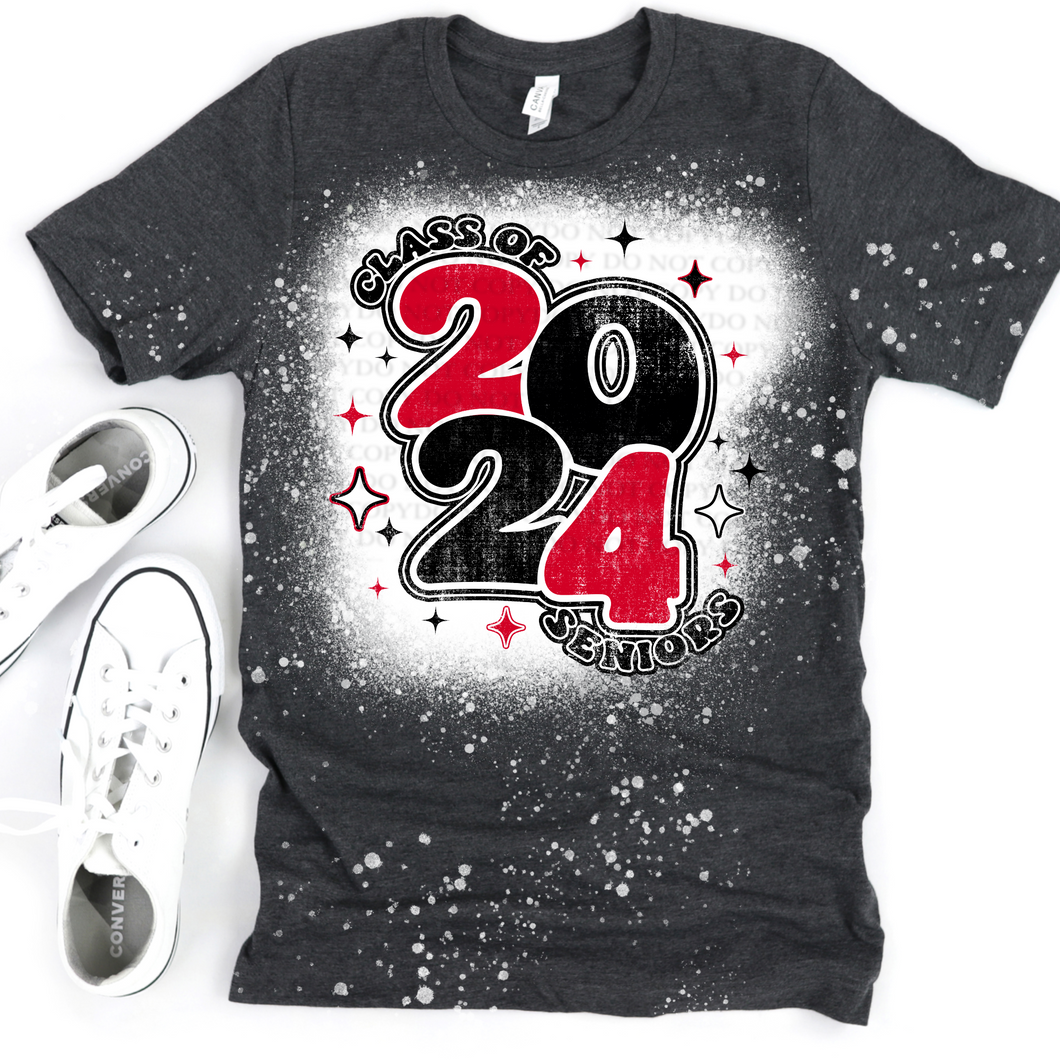 Custom Senior 2024  Completed Shirt- BLEACHED