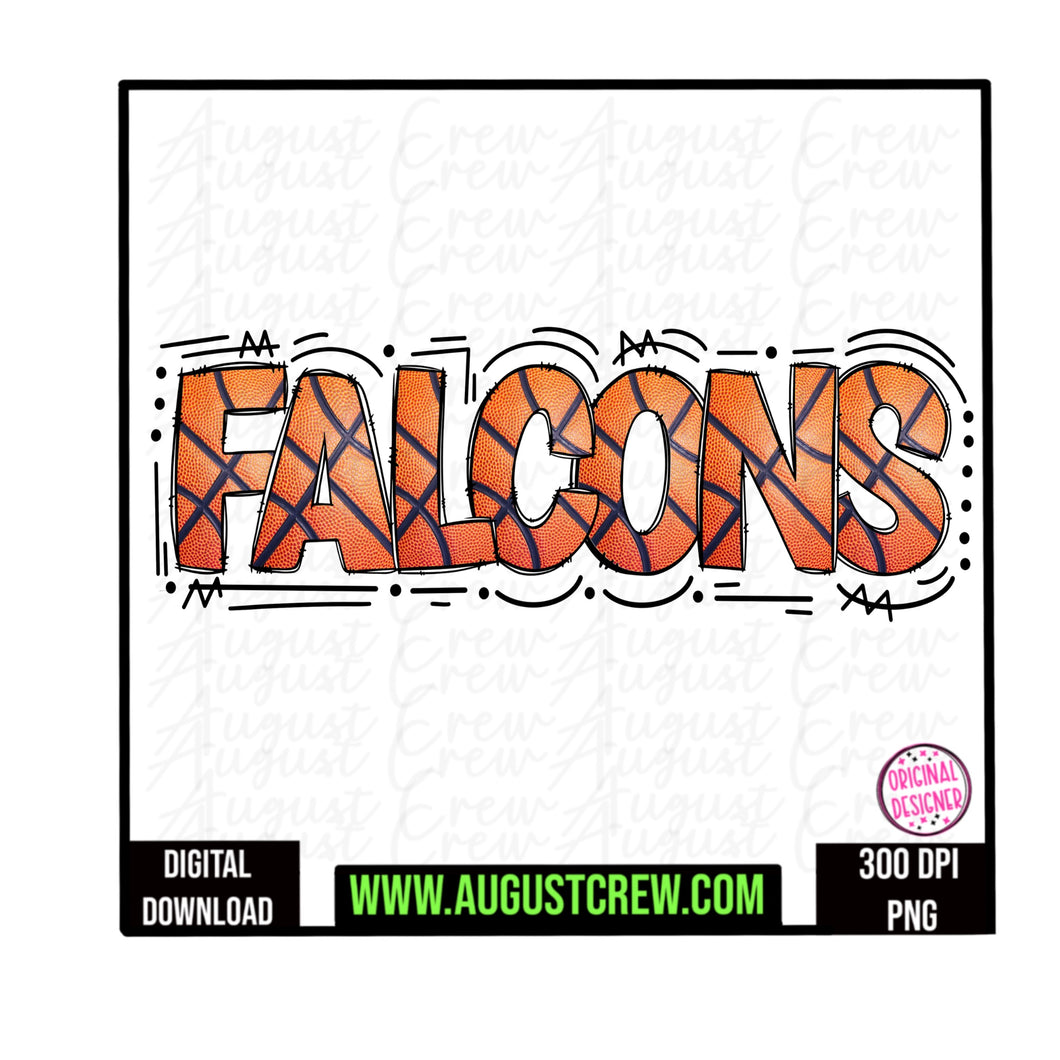 Basketball Doodle| Mascot| Falcons| School Spirit