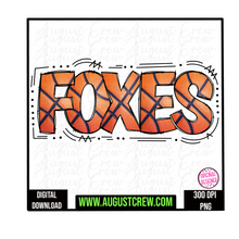 Load image into Gallery viewer, Basketball Doodle| Mascot| Foxes| School Spirit
