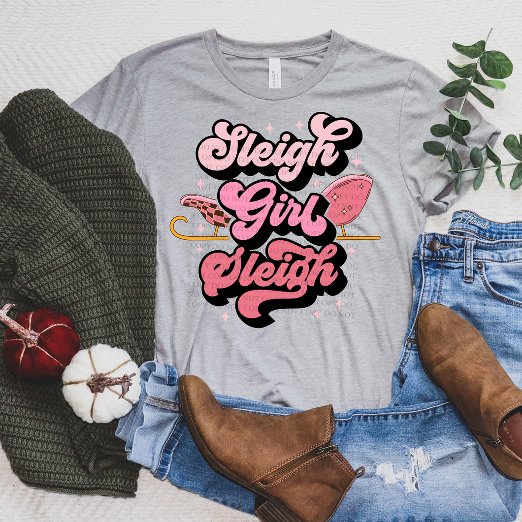 Sleigh Girl, Sled | Retro|   Christmas