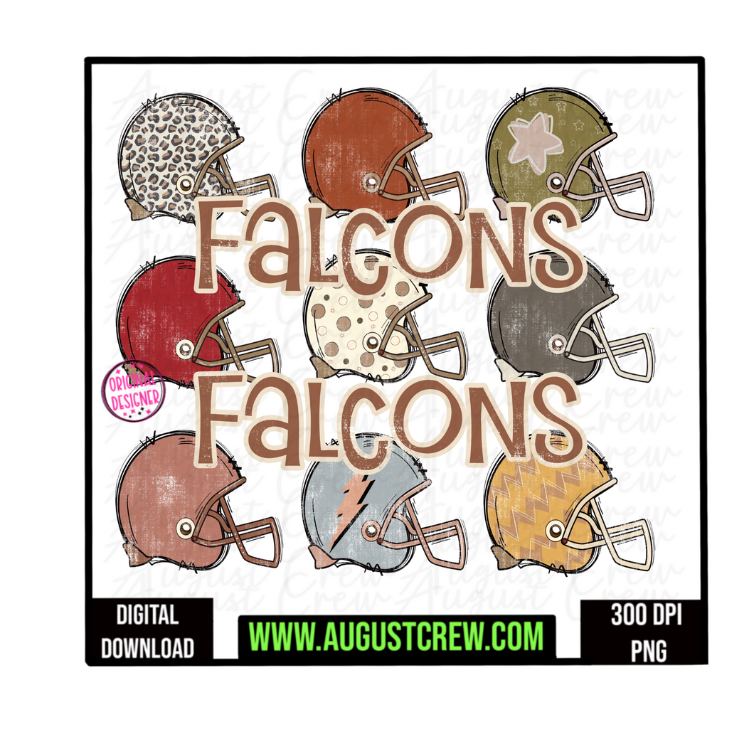 Falcons Football Helmet| Custom Order| School Spirit| Digital Download