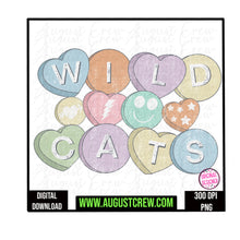 Load image into Gallery viewer, Conversation Hearts| Mascot| Wildcats  School Spirit
