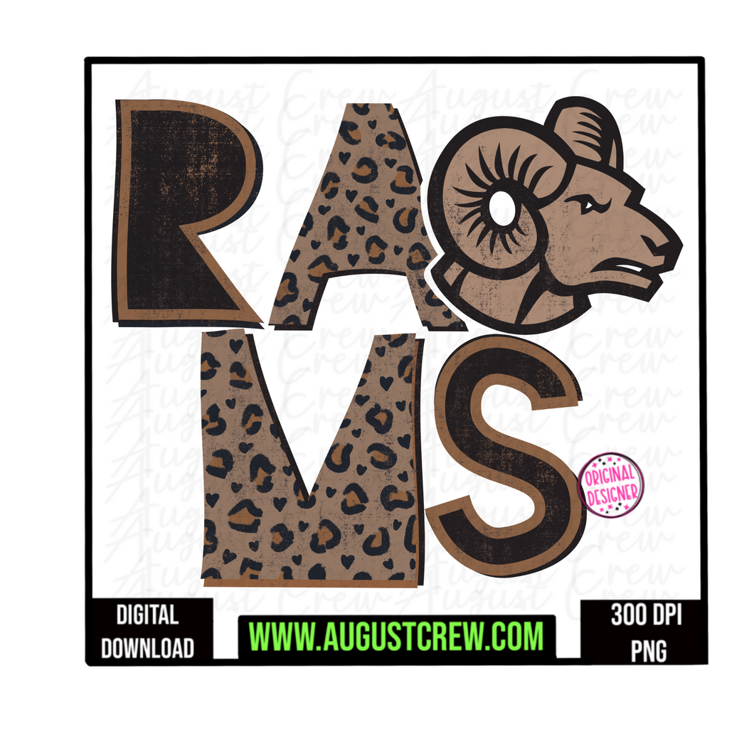 Color Block | Muted Tones| Mascot | Rams