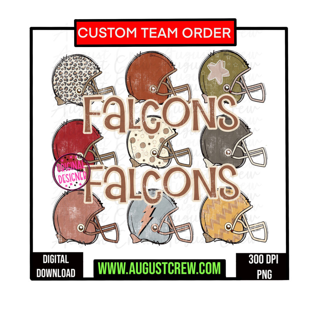 Mascot Football Helmet| Custom Order| School Spirit| Digital Download