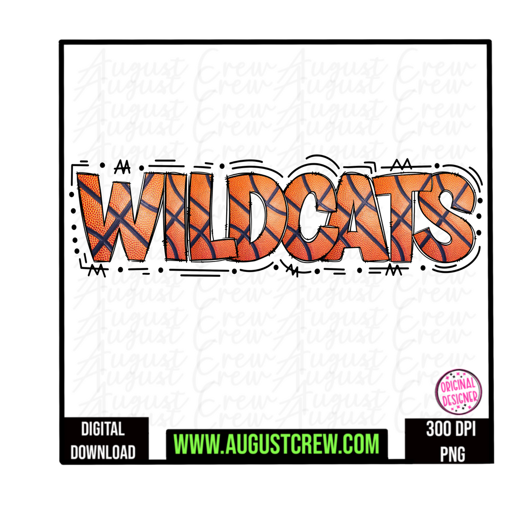 Basketball Doodle| Mascot| Wildcats  School Spirit