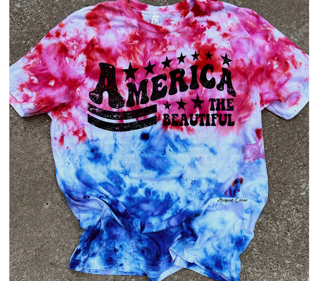 Red, White & Blue hand dyed | July 4th| America|  Tshirt OR Sweater