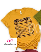 Load image into Gallery viewer, Mac And Cheese |  Thanksgiving | Nurtiron Facts |T-Shirt
