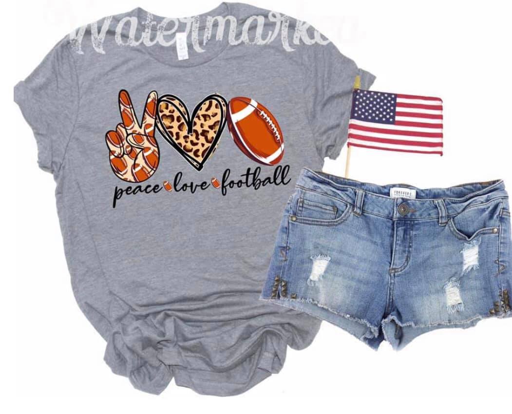 Peace Love Football |  T-Shirt