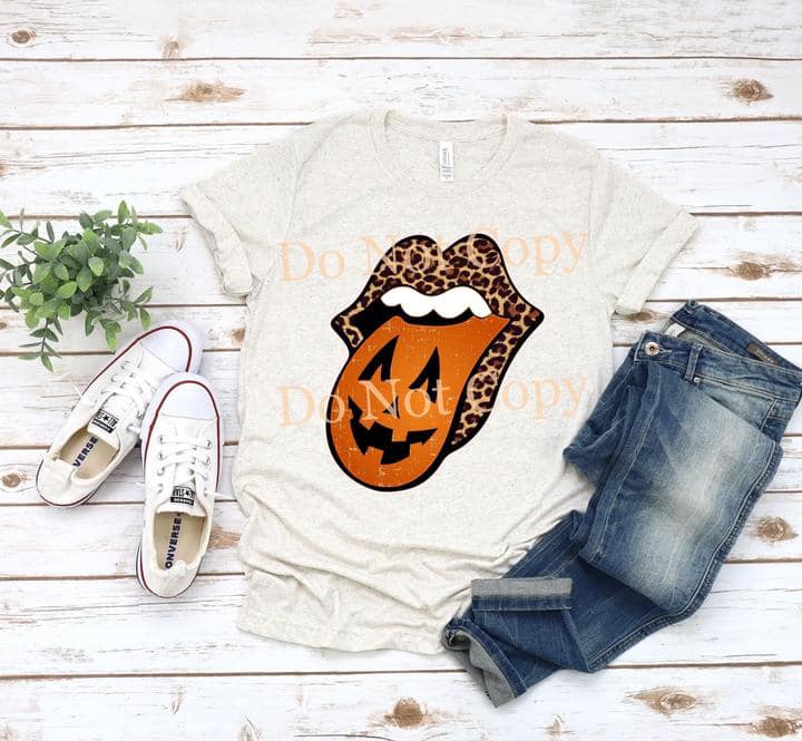 Halloween Tongue| Pumpkin| | Humor|  T-Shirt