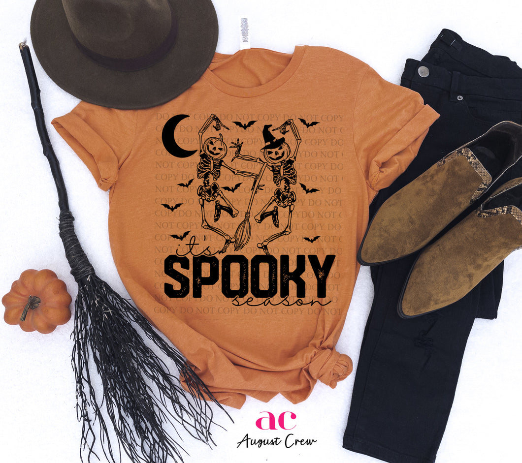Spooky Season| Skeleton| Shirt Black Ink