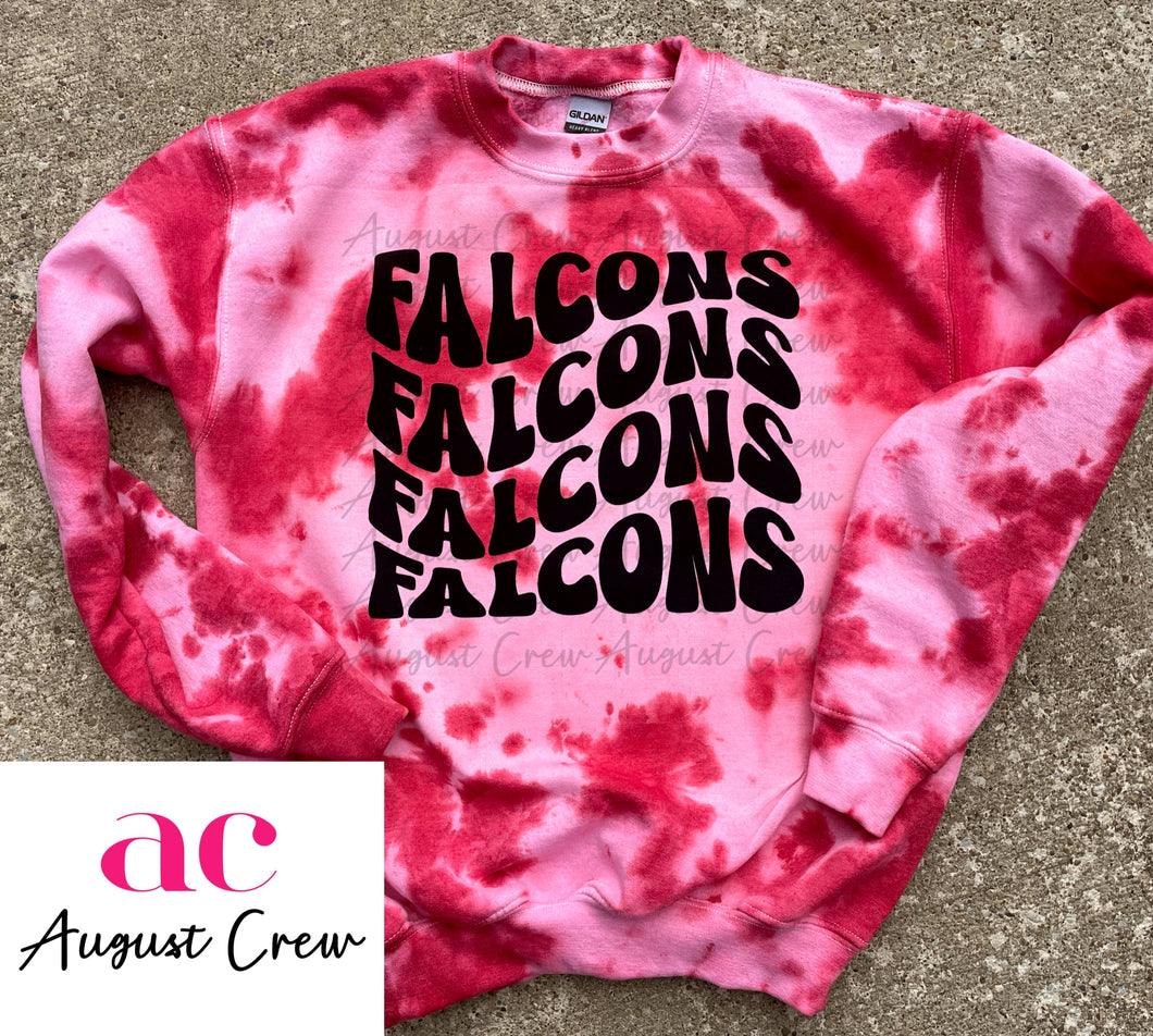 Falcons| Retro Wave| Red hand dyed Sweater| Tshirt OR Sweater