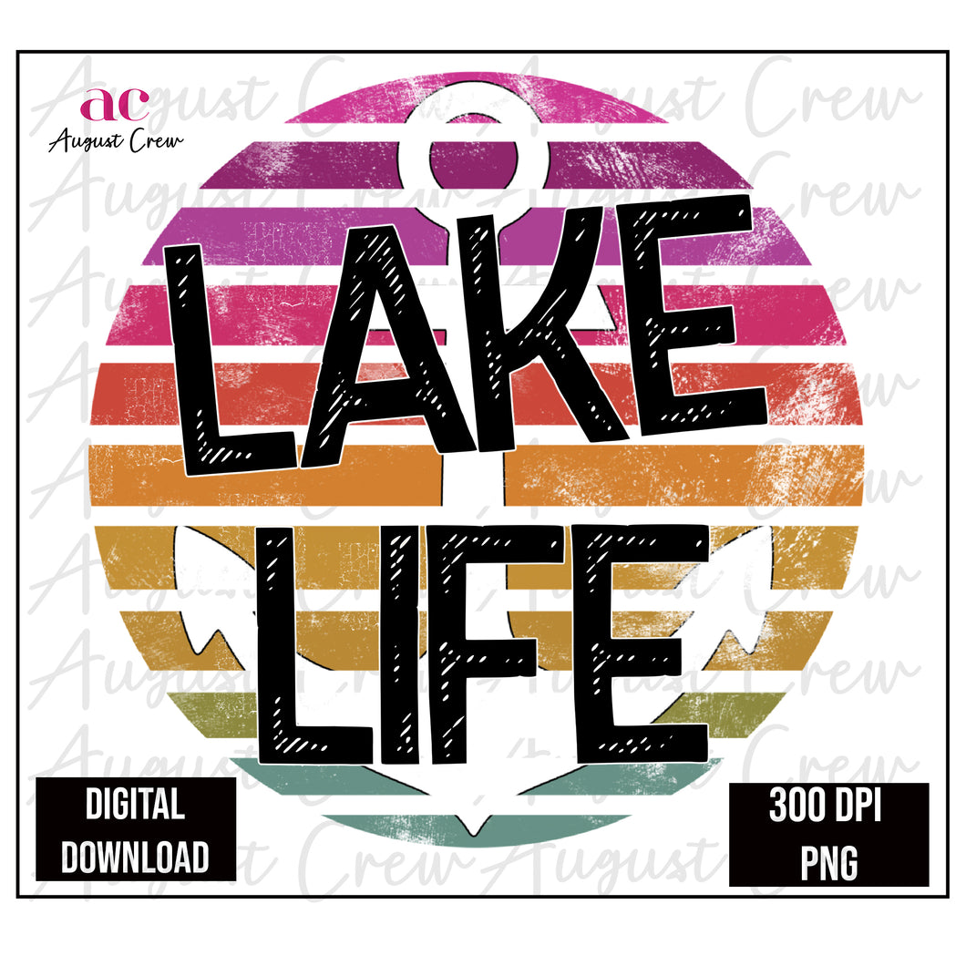 Lake Life|  Summer Colors  Retro|  Digital Download