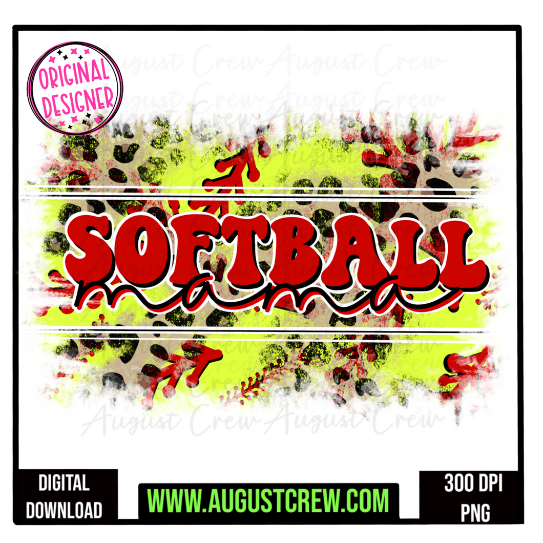 Softball Mama | Leopard|  Digital Download