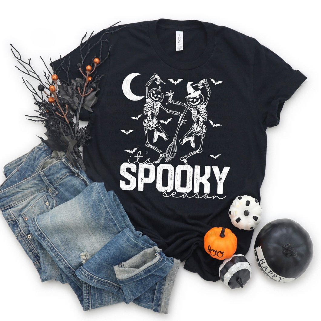 Spooky Season| Skeleton| Shirt White Ink