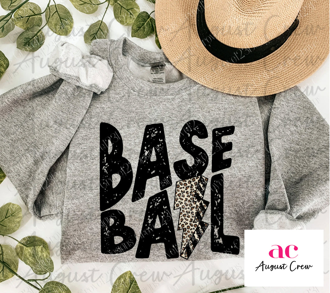 Baseball Lighting Bolt | Tshirt OR  Sweatshirt