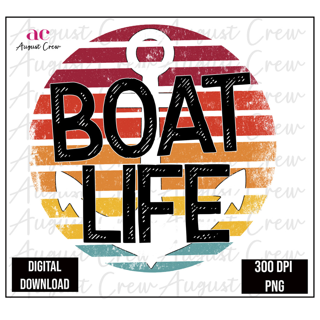Boat Life| Orange| Retro|  Digital Download