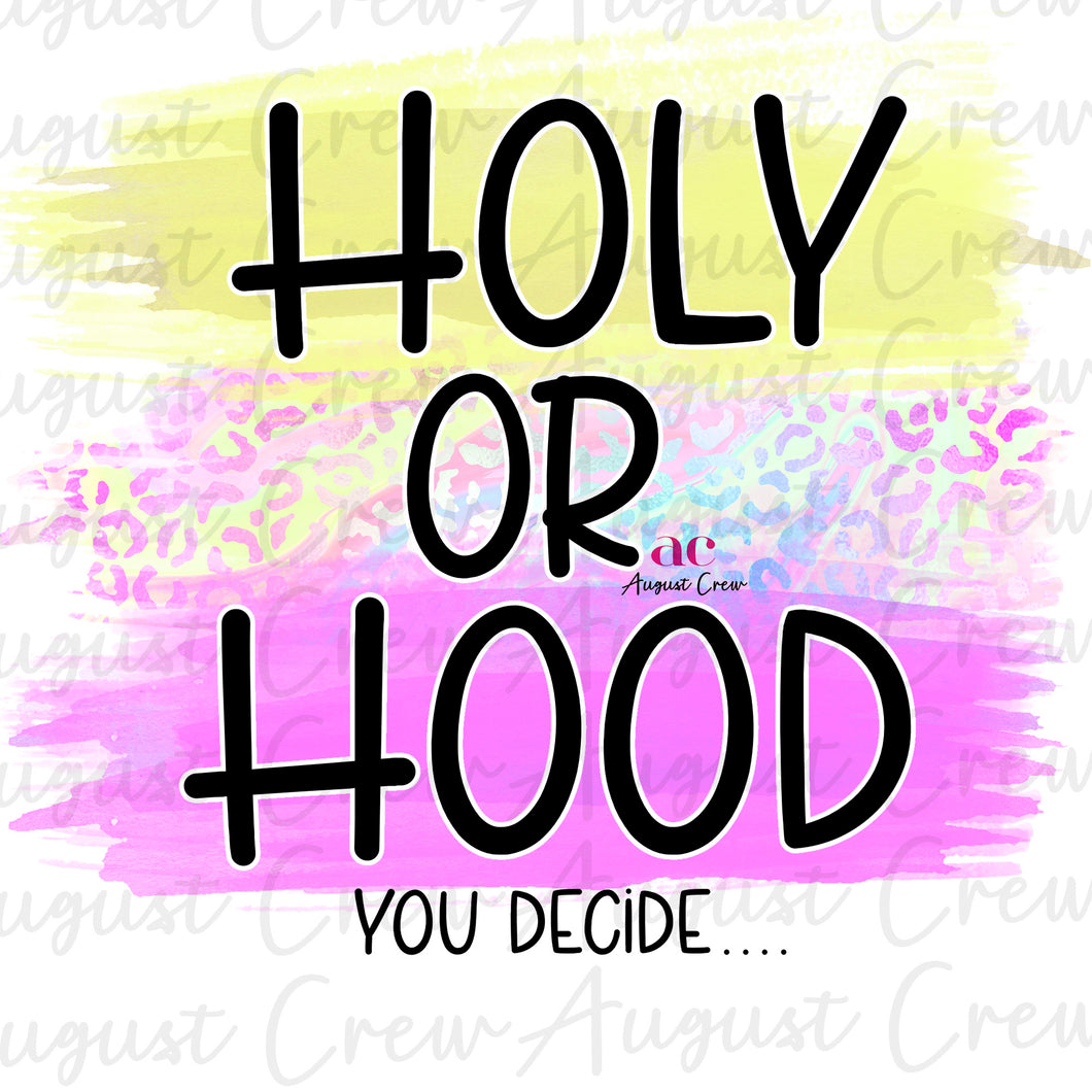 Holy Or Hood |Leopard| Pink & Yellow| DIGITAL DOWNLOAD