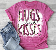 Load image into Gallery viewer, Hugs and Kisses|  Valentines | Bleached |  T shirt
