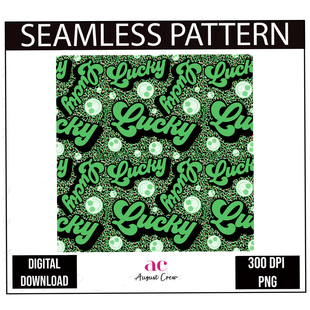 Lucky| Seamless Pattern | St. Patrick’s Day | Digital Design