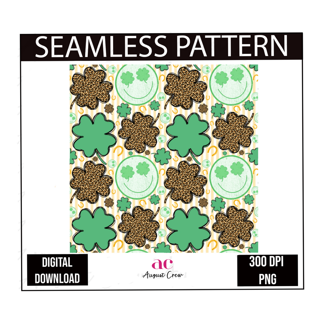 Clover| Seamless Pattern | St. Patrick’s Day | Digital Design
