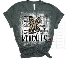 Load image into Gallery viewer, Knights Typography  | School Spirit | T-Shirt | Bleached
