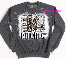 Load image into Gallery viewer, Knights Typography | Gray | Bleached|  Sweatshirt
