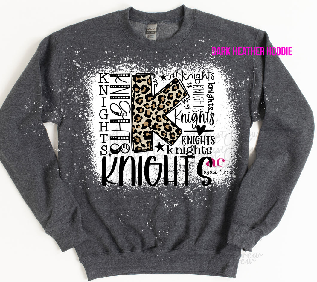 Knights Typography | Gray | Bleached|  Sweatshirt