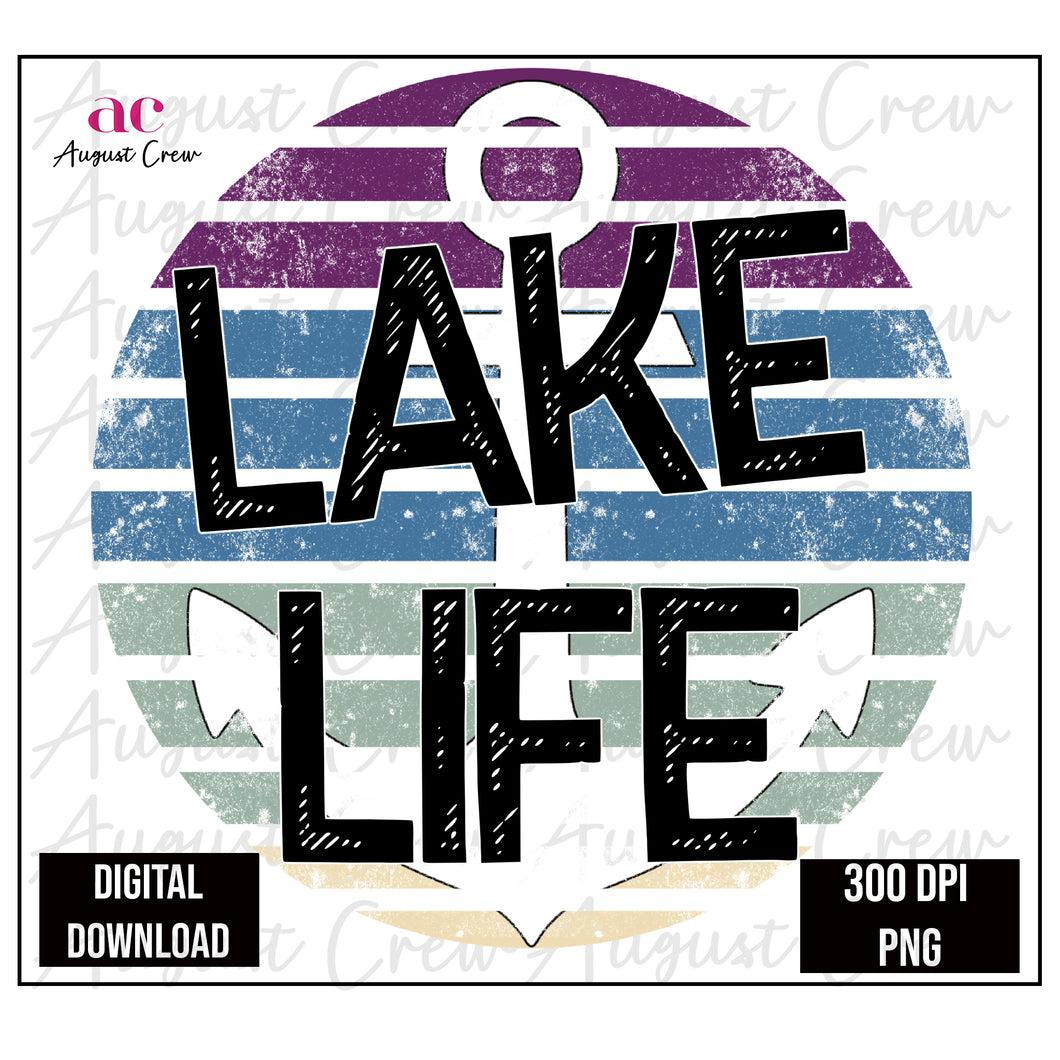 Lake Life| Purple and Blue | Retro|  Digital Download