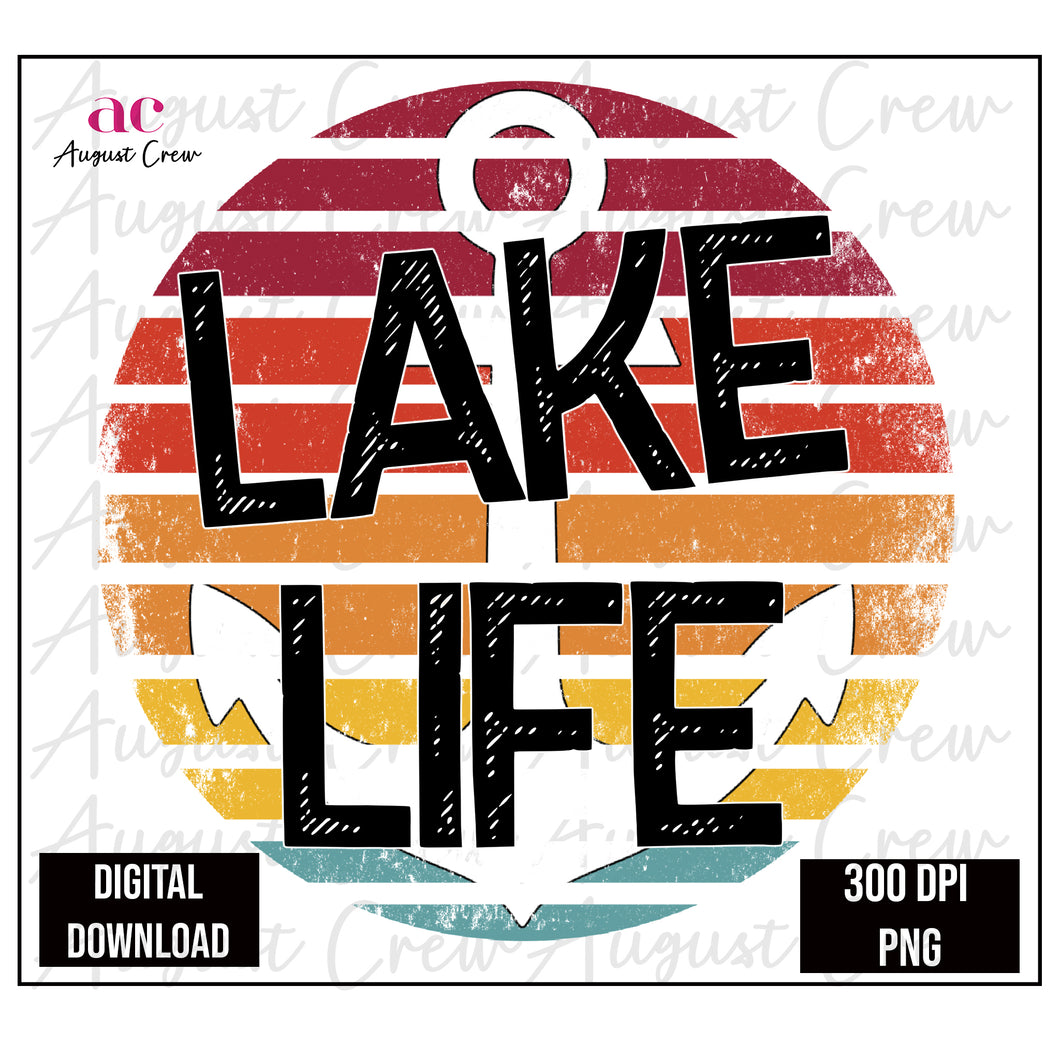 Lake Life| Orange| Retro|  Digital Download