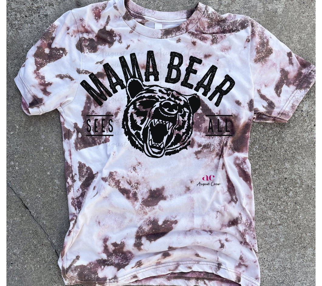 Mama Bear| WaterColor Style Bleached |  T shirt