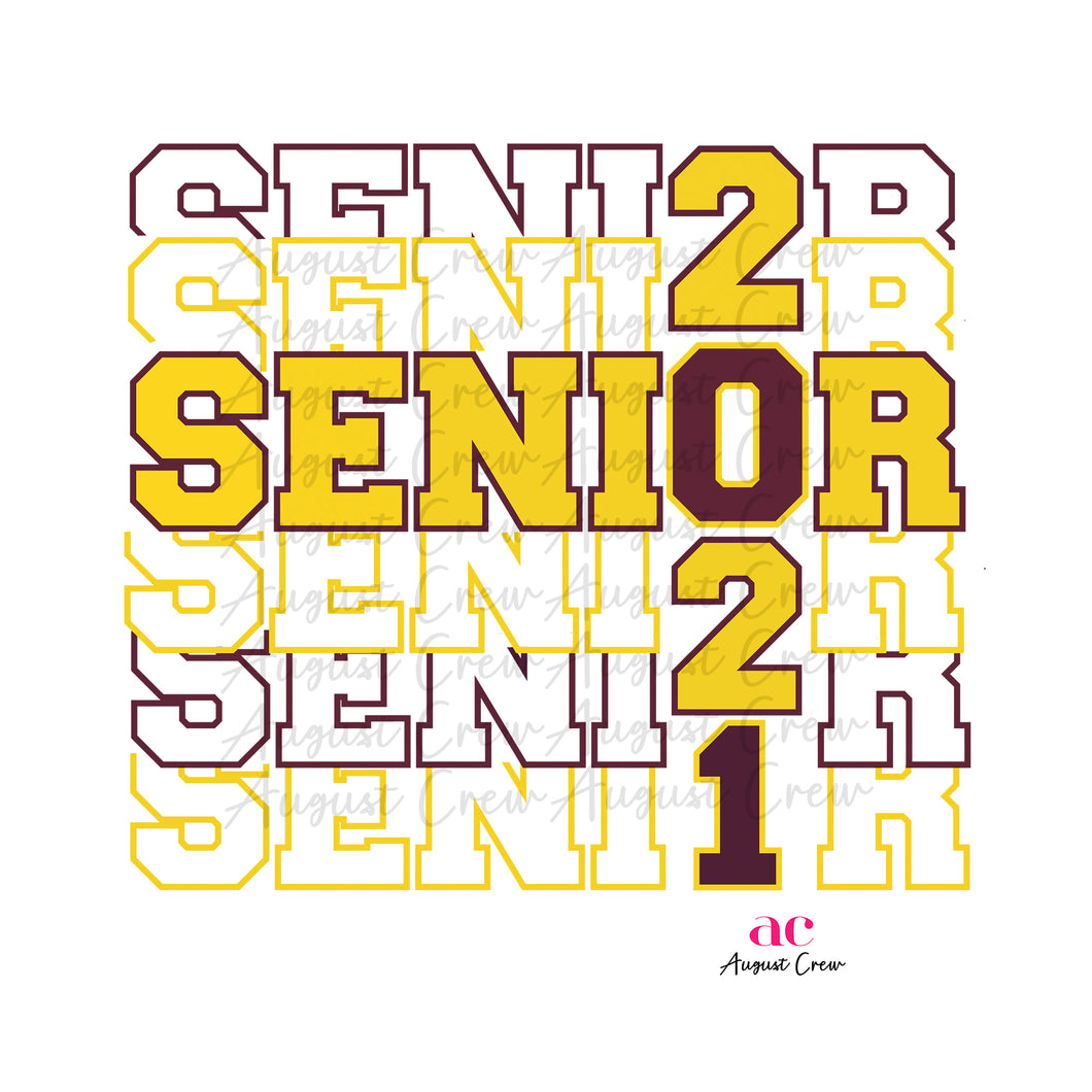 Senior| 2021| Maroon & Yellow DIGITAL DOWNLOAD